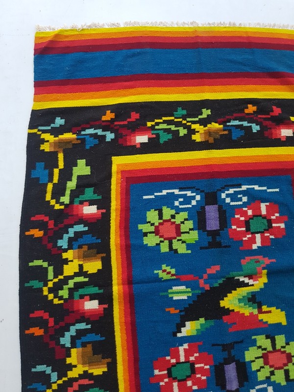 Vintage Handmade Traditional Bolivia Peruvian Brazil Floor Rug Carpet 201x125 cm gallery