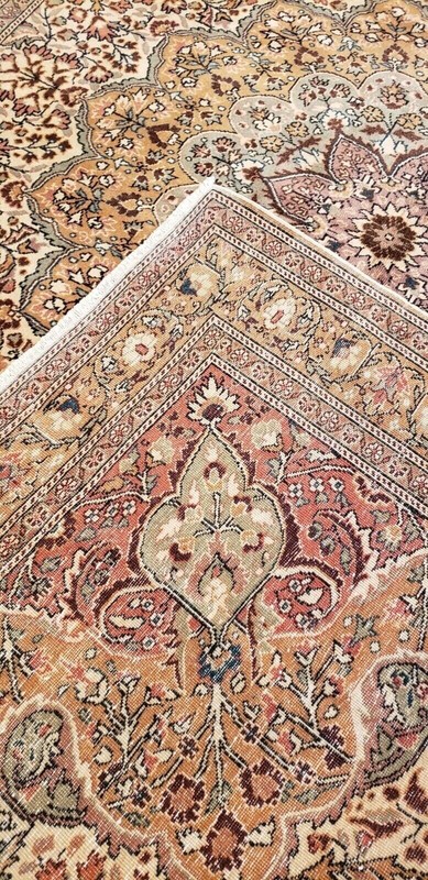 Exquisite 1930-1939s Antique Wool Pile Natural Dye Legendary Bunyan Rug 7x10ft gallery