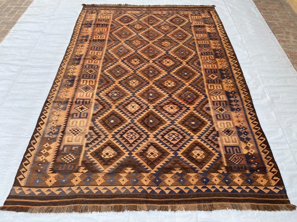 8x12 ft Faded Handwoven Afghan Ghalmori Turkmen Traditional Wool Tribal Area Rug