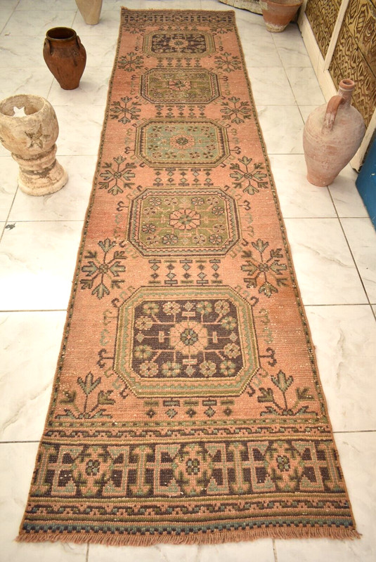 Turkish Rug 31'' x 135'' Vintage Anatolian Runner Rug Hallway Corridor Area Rug gallery