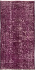 Vintage Purple Traditional 3’9″ x 7’7″ Hand-Knotted Oriental Wool Area Rug