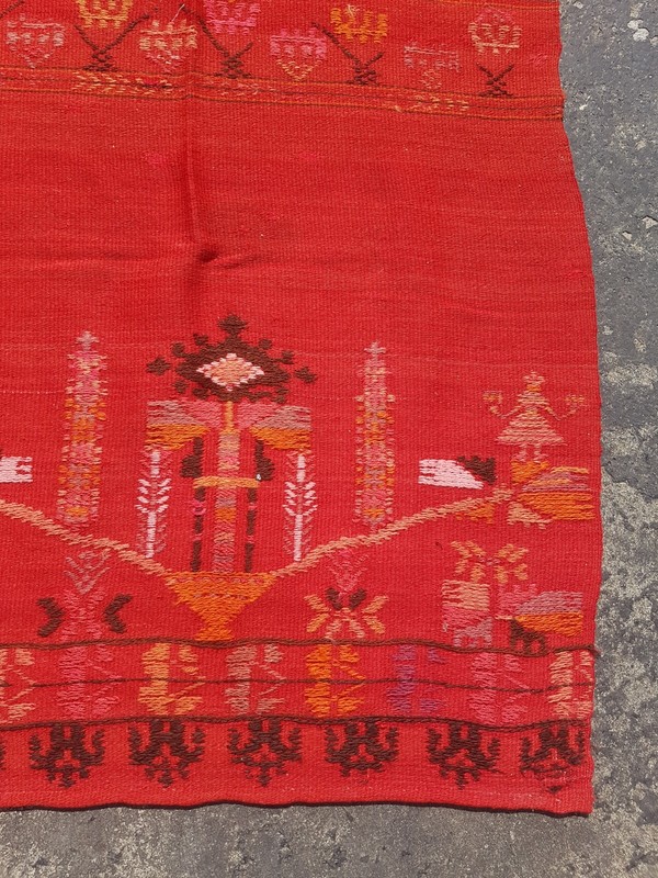 Vintage Handmade Traditional Beautiful Moroccan Kilim Floor Rug Carpet 195x67 cm gallery