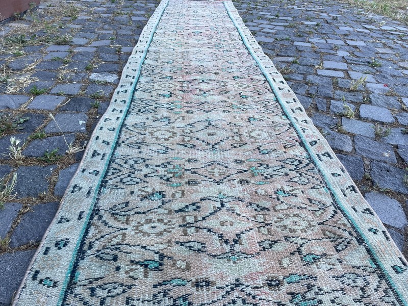 Bohemian Runner Rug, Turkish Vintage Rug, Handmade Wool Rug, 2,0 x 10, ft gallery