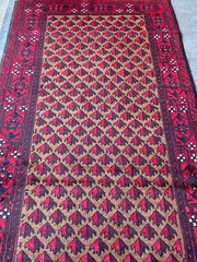 High Quality New Handmade Afghan Accent Rug, Autumn Leaf Allover Pattern, 4×6