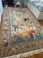 Antique Very Fine Wool Rug Signed Seirafian Quality Excellent Condition