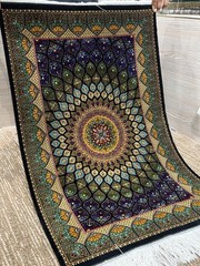 Silk Rug 2×3 Feet Floral Dome Design High Quality Soft Luxurious Carpet Green