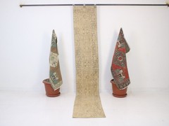 Vintage Turkish Karajah Runner 1.5×9.4 ft | Handmade Wool Beige Brown Hallway