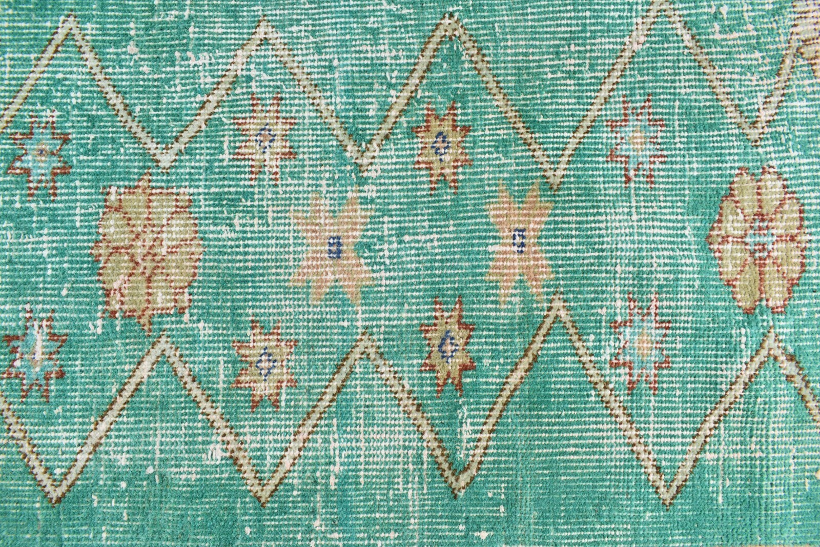 Vintage Runner 3.3x1.6 ft Mini Turkish Rug Oushak Runner Anatolian Runner Y97 gallery