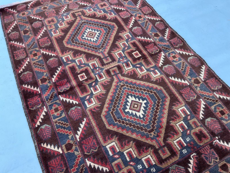 Vintage Nomad Maldari Tribal Belouch Natural Vegetable Dye Latif Khani Carpet gallery