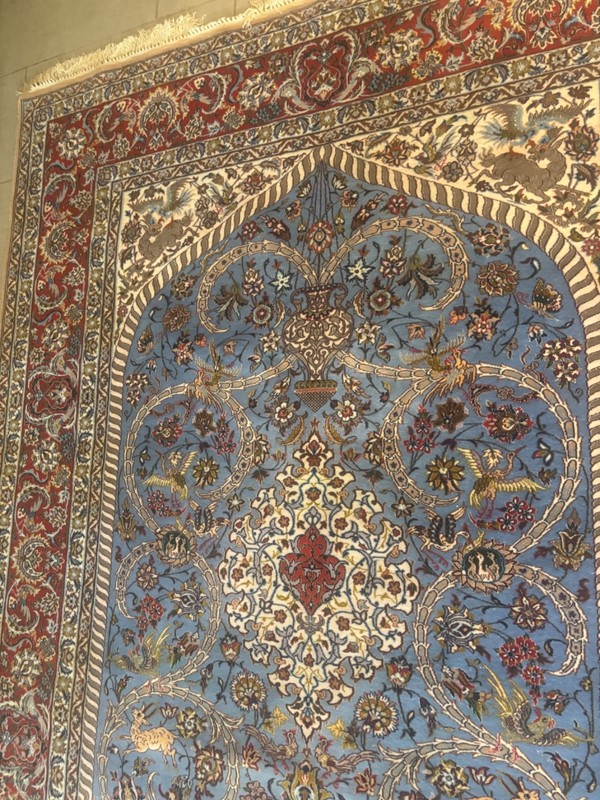 8X5 NEW HANDMADE RUG. CARPET . WOOL AND SILK WITH SIGNATURE. ESF.AHAN gallery