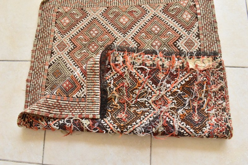 Small Kilim 2.6 x 3.3 ft Handknotted Entryway Hallway Door Mat Runner C51 gallery
