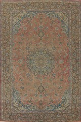 Vintage 10×13 ft Floral Kashaan Living Room Area Rug Large Hand-knotted Carpet