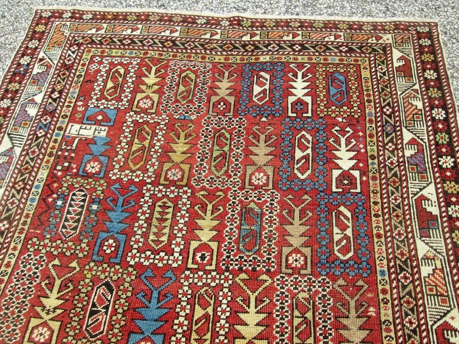 ANTIQUE MARASALI SHIRVAN CAUCASIAN DATED RUG FROM HYDE PARK ESTATE COLLECTIBLE gallery