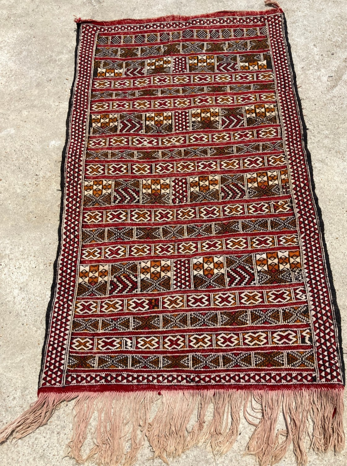 Vintage Traditional Handmade Beautiful Berber Kilim Floor Rug Carpet 108x63 cm gallery