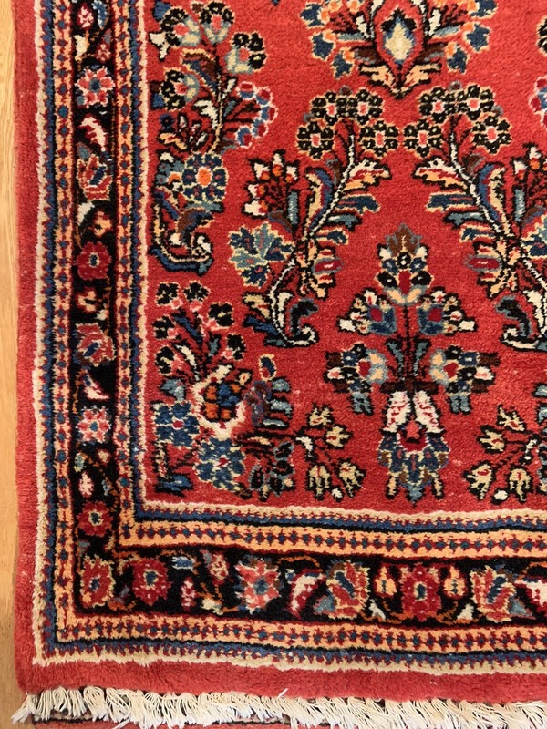 Authentic Vintage Red Saroukk Runner 3 X 13 Full Pile Excellent Condition Tags gallery