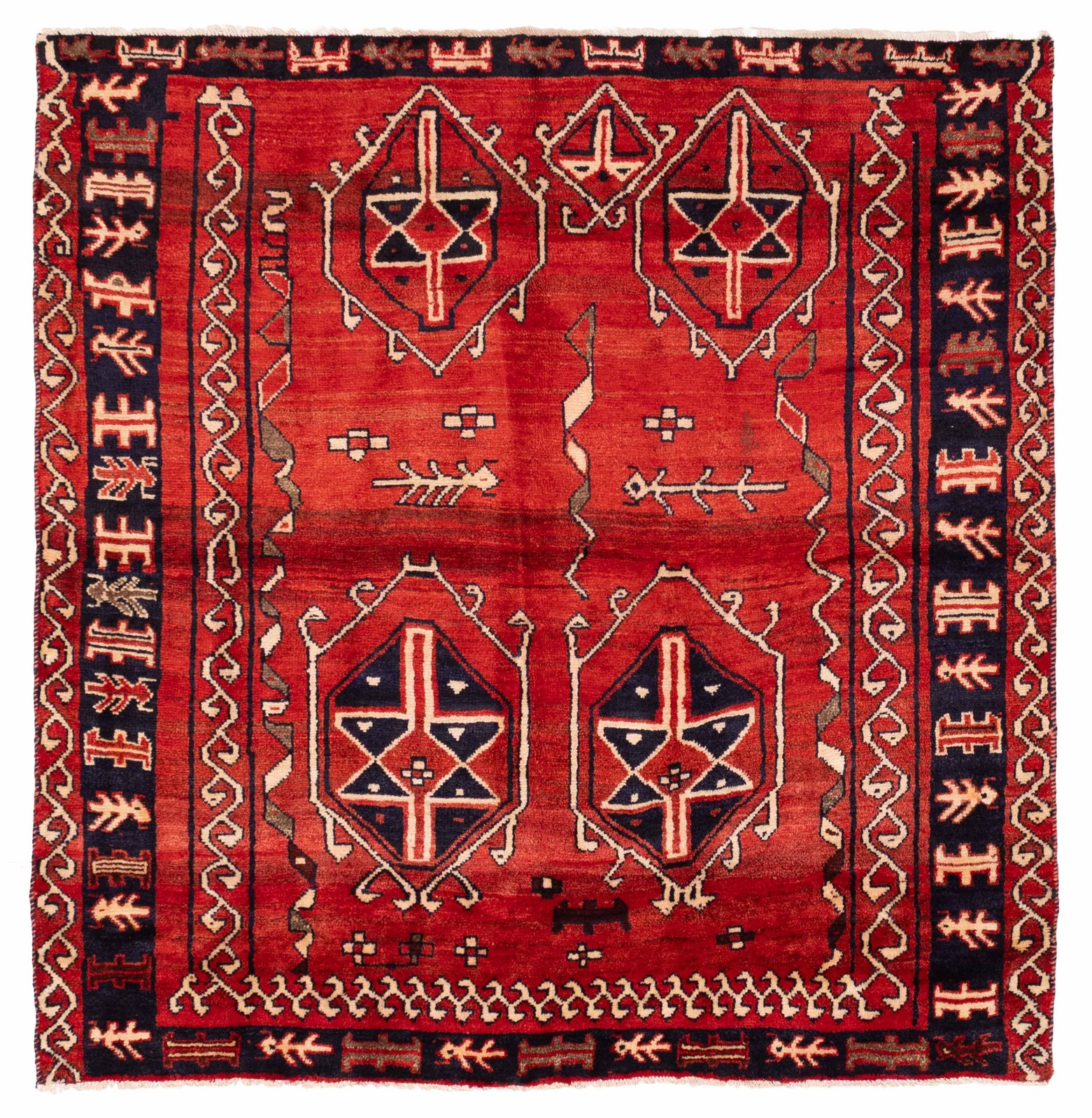 Traditional Vintage Hand-Knotted Area Rug 5'11" x 5'11" Oriental Wool Carpet gallery