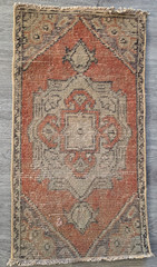 Vintage Turkish Rug 16×30 | Distressed Oushak Entryway Runner