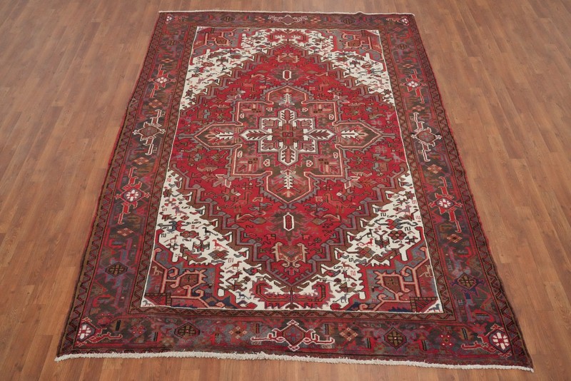 Handmade Wool Red Vegetable Dye Living Room Rug 7x9 Vintage Traditional Carpet gallery
