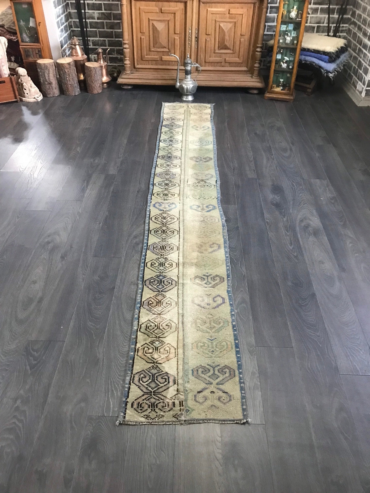 Hallway Runner Rug, Beige Runner Rug, Wool Runner Rug , Turkish Runner Rug , Vin gallery
