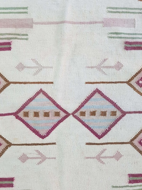 Vintage Handmade Traditional Geometric Brown Beige Kilim Rug Carpet 166x125cm gallery