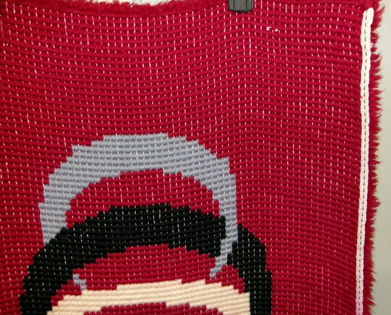 Original Vintage 1960s Mid Century Modern Abstract Tufted Danish Style Rug 42x21 gallery
