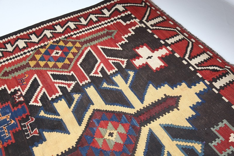 Antique Colorful Handwoven Caucasian Kuba Shirvan Kilim Rug - 6' 1'' X 10' 7'' gallery