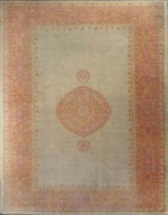 Antique Turkish Oushak Carpet, Pistachio green, 11’1″ x 14’6″ #17336