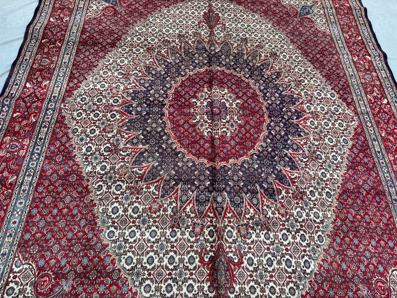 Vintage Turkish Inspired Oversized Caucasian Medallion Rug, Red Palace Size Rug gallery