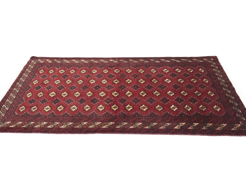 Hand-Knotted 4X7 Vintage Oriental Rug Red Allover Design Entryway Carpet gallery