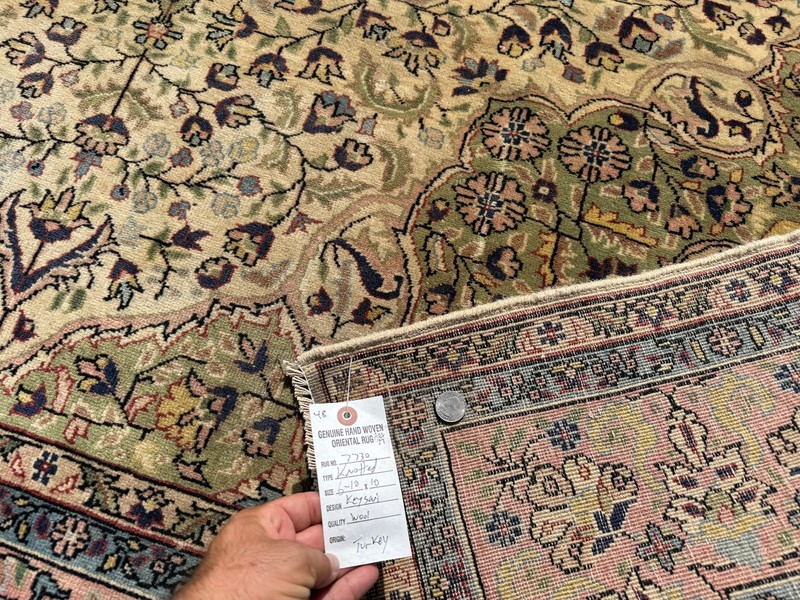 VINTAGE TURKISH RUG 7x10 oriental KEYSARI fine handmade handwoven pink blue 8x10 gallery