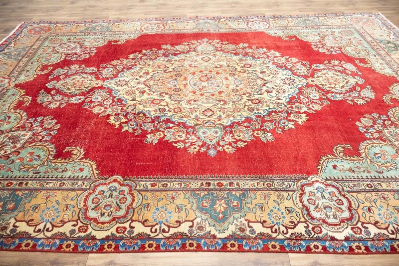 Semi-Antique Distressed Oriental Rug Muted Colors Living Room Carpet 10x13 Ft gallery