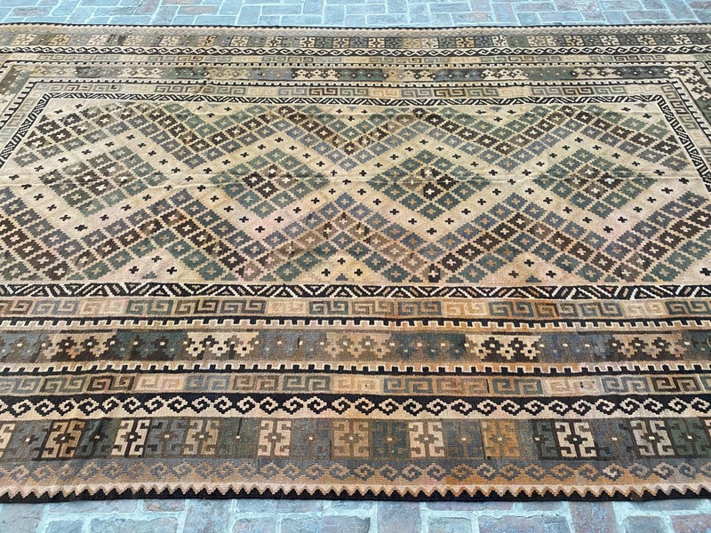 9x16 ft Oriental Faded Large Handwoven Afghan Traditional Geometric Wool Carpet gallery