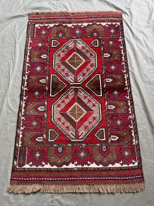 Vintage Afghan Baluchi Rug 2'9x4'6 Ft Hand Knotted Wool Soft Tribal Accent Rug gallery