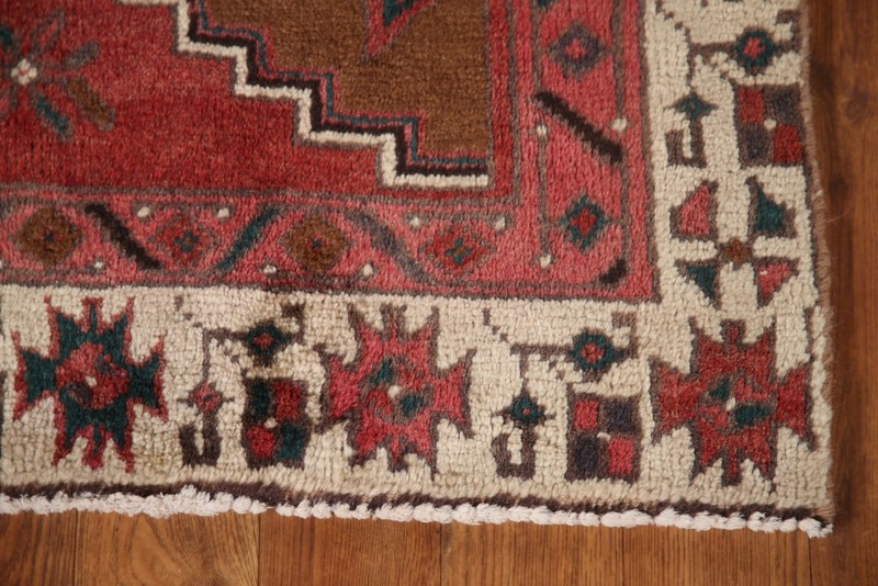 Brown Geometric 11 ft Runner Rug 3x11 Tribal Wool Hand-knotted Nomadic Carpet gallery