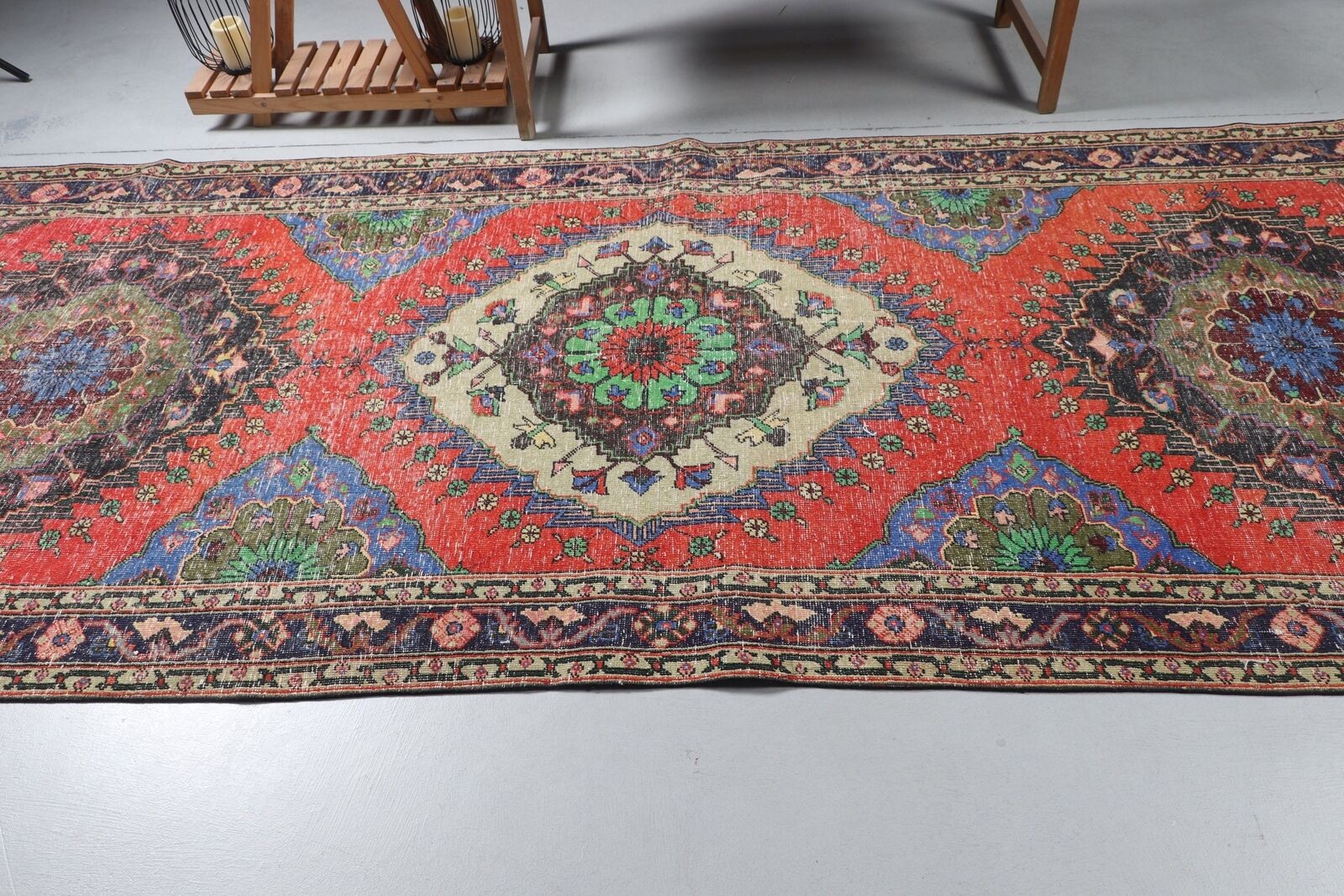 Vintage Rug, 4.6x12.5 ft Runner Rugs, Colorful Rug, Turkish Rug, Cool Rug gallery