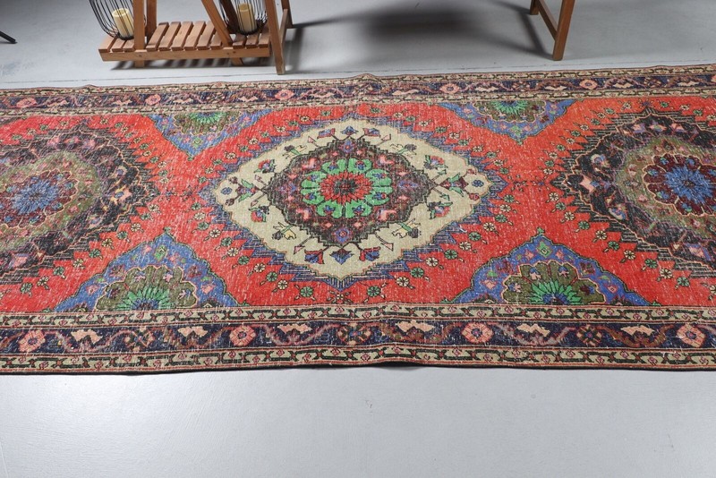 Vintage Rug, 4.6x12.5 ft Runner Rugs, Colorful Rug, Turkish Rug, Cool Rug gallery