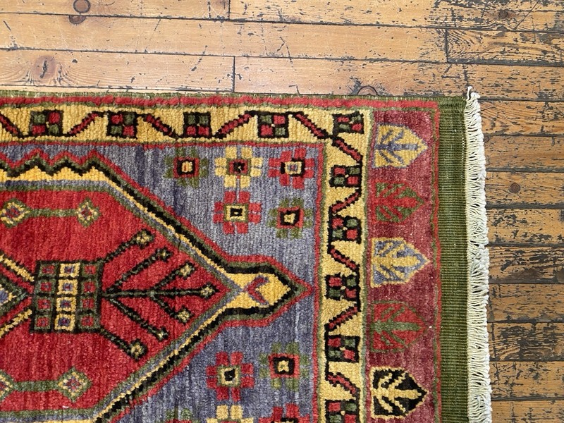 Beautiful Antique 1940-1950's Wool Pile Henna Dye Tribal Runner Rug 1’9”x5’4” gallery