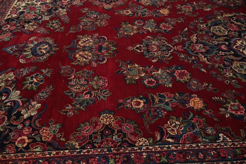 Red Traditional Large Rug 9x18 Hand-knotted Wool Vegetable Dye Vintage Carpet gallery