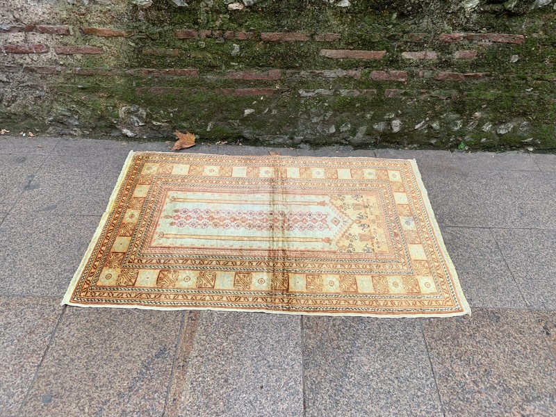 3' x 4'8'' Vintage Natural Rug Village Rug Handmade Carpet.SKU:F952 gallery