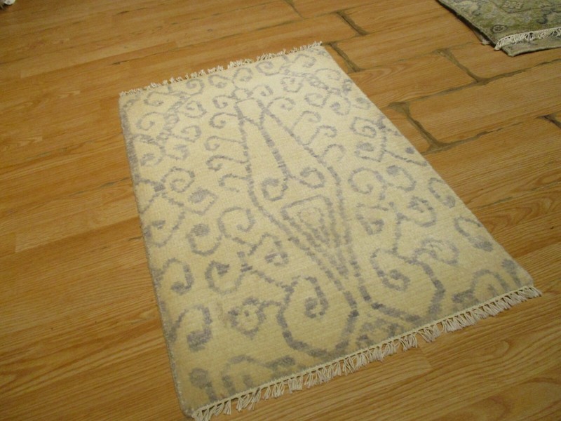 2x3 Modern Agra ABC Collection Handmade-knotted Wool Rug #35 gallery