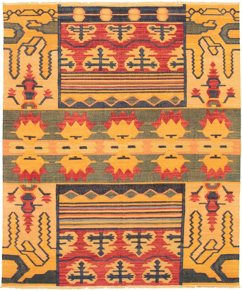 Vintage Hand Woven Area Rug 8'2" x 10'1" Traditional Wool Oriental Carpet