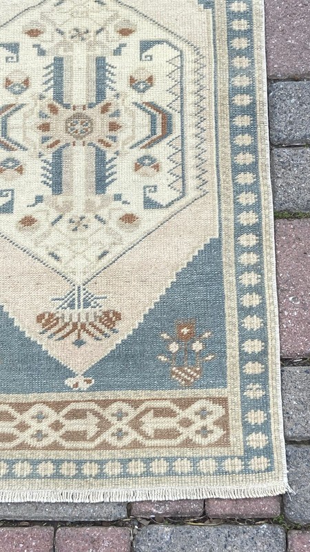 Vintage Small Rug, 1.8 x 3.3 ft Small Rug, 2 x 3 ft Beige Rug, Handmade Wool Rug gallery