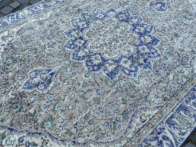 Turkish rug, Vintage rug, Large rug, Wool rug, Handmade rug, Carpet 5,9 x 9,0 ft gallery