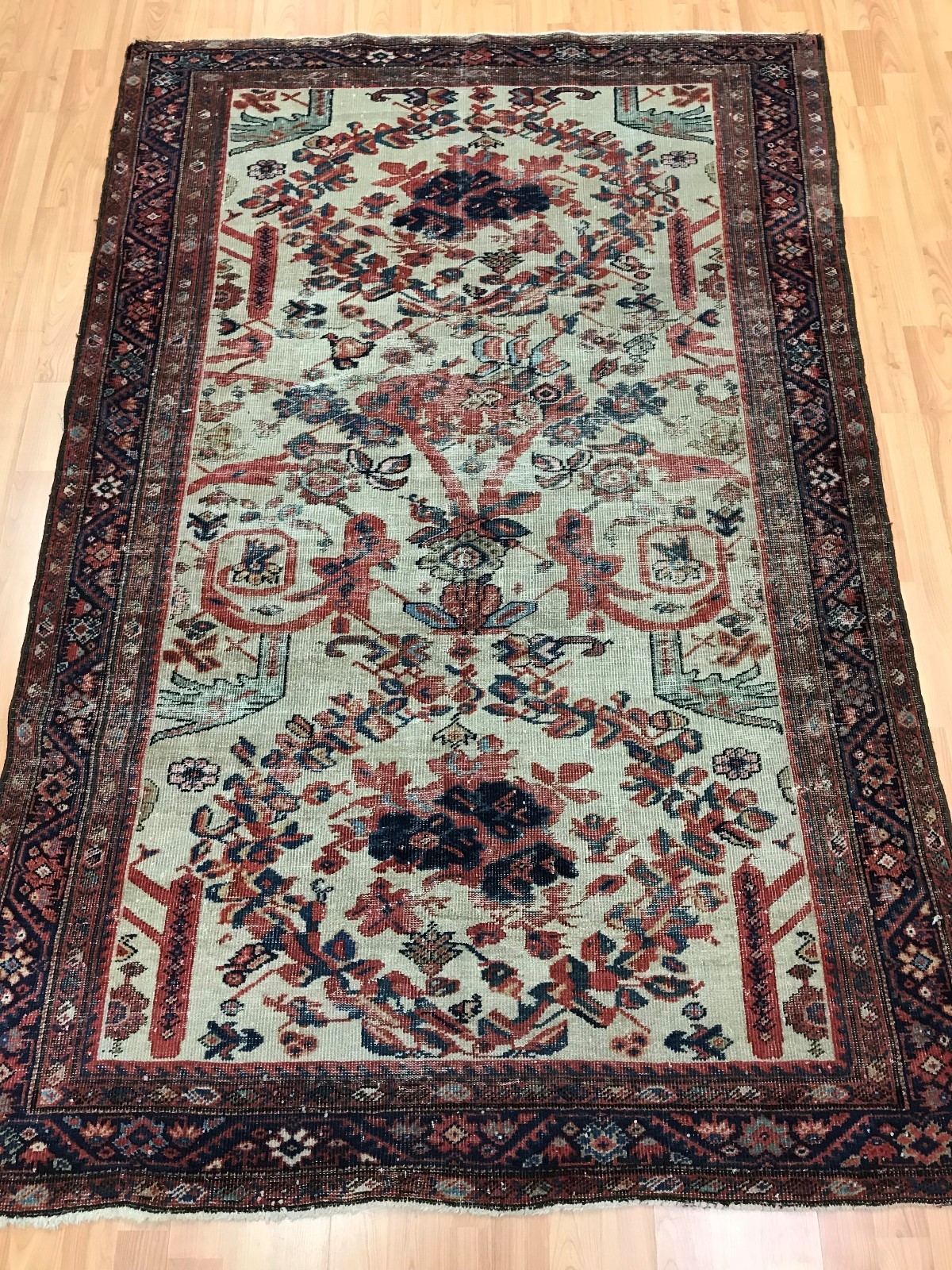 4'3" x 6'8" Antique Turkish Floral Oriental Rug - 1880s - Hand Made gallery