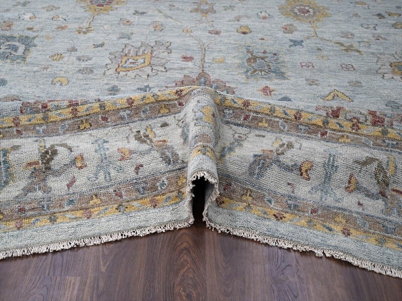 14'x17'9'' Exquisite, Grey, Vegetable Dyes,Hand Knotted,Angora Wool Oushak Rug gallery