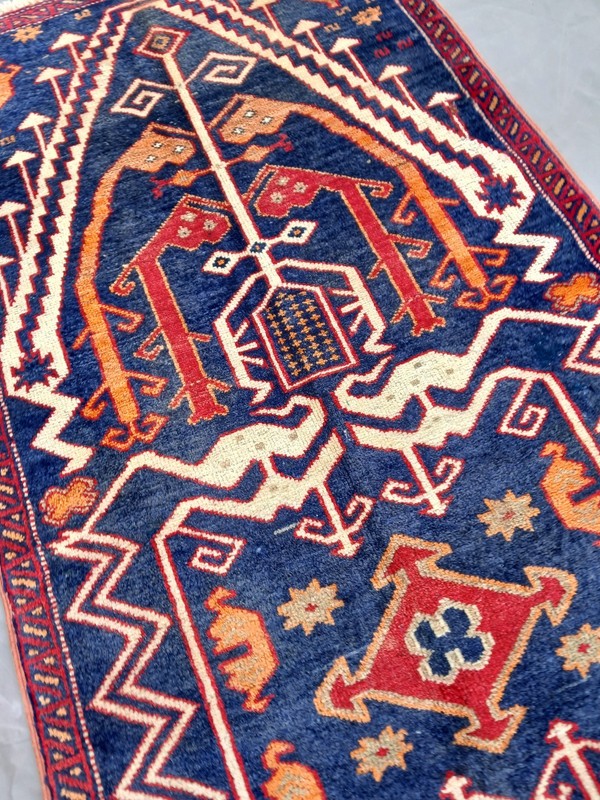 COLLECTORS' ITEM Vintage Kowdani Tribal Belouch Nomadic Maldari Prayer Carpet gallery