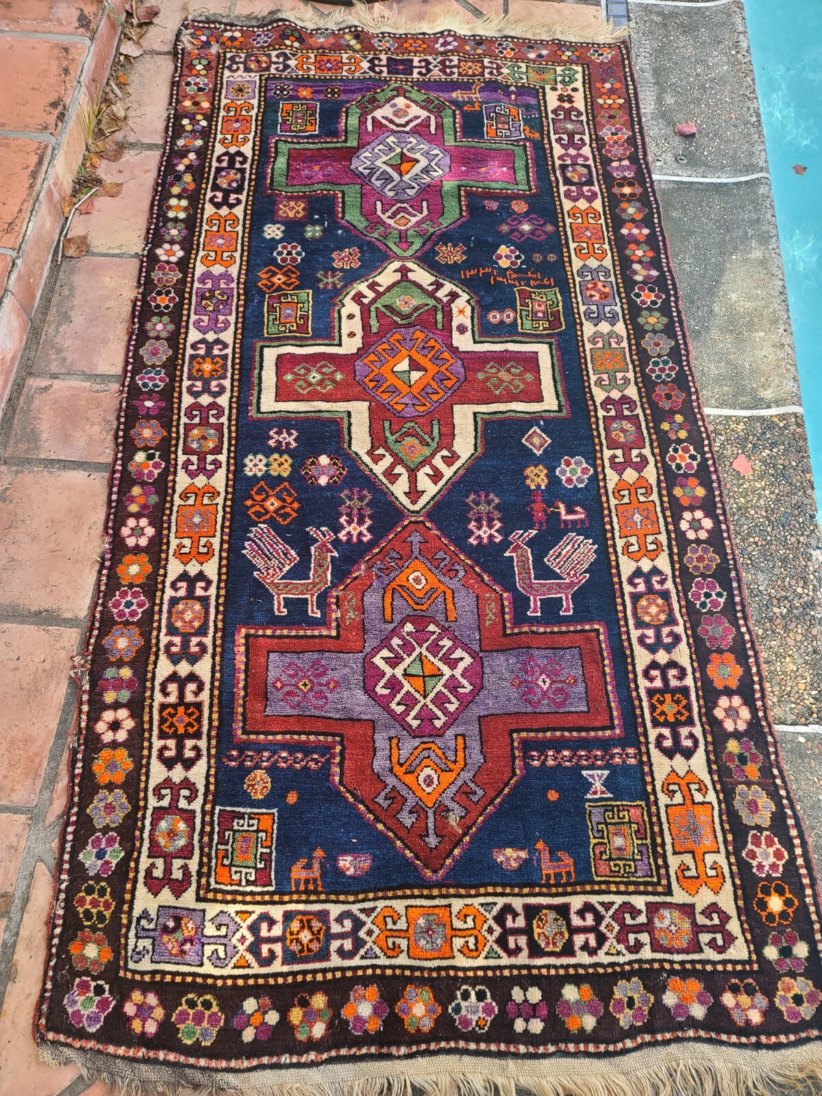 Antique Caucasian Akstafa Kazak carpet inscribed and dated 1332 Hijra gallery