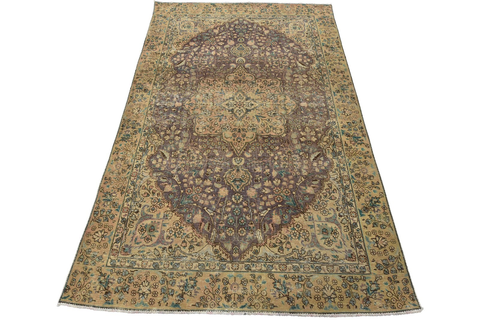Vintage Anatolia 6’5” x 9’8” Distressed Violet Wool Hand-Knotted Oriental Rug gallery