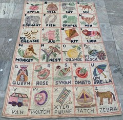Vintage Aubusson Rug: Hand-Woven Needlepoint Carpet, Home Decor 3×5 ft