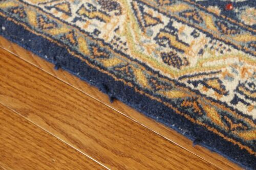 Saraband Boteh Paisley Blue Tasseled Runner Rug Made In India 31.5" x 138" gallery